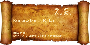 Kereszturi Rita névjegykártya